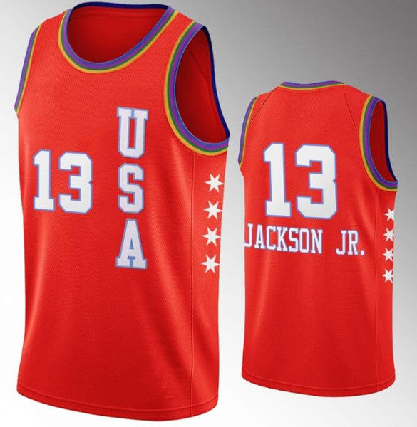 Men's USA Team Memphis Grizzlies -  Jaren Jackson - Jr. Ja Morant 2020 NBA Rising Star Red Jersey
