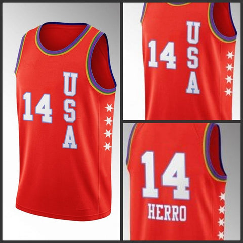 Men's USA Team Miami Heat Tyler Herro 2020 NBA Rising Star Red Jersey