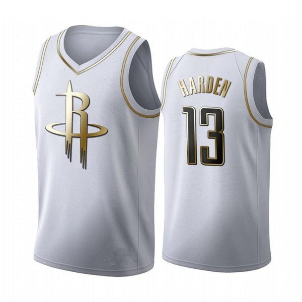 Houston Rockets - Golden NBA Edition White Basketball Jersey - Russell Westbrook - James Harden - P.J. Tucker Robert - Covington