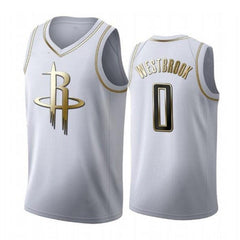 Houston Rockets - Golden NBA Edition White Basketball Jersey - Russell Westbrook - James Harden - P.J. Tucker Robert - Covington
