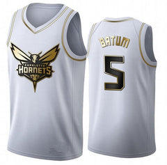 Charlotte Hornets - Nicolas Batum - Golden NBA Edition White Basketball Jersey