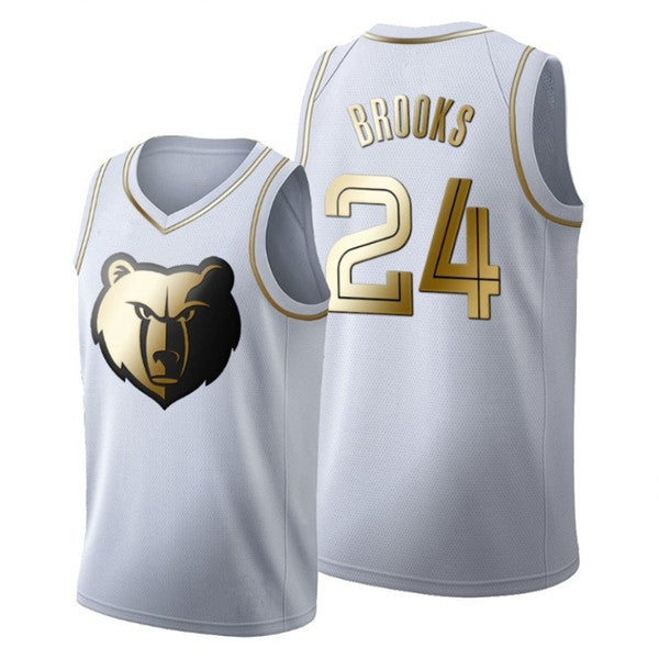 Memphis Grizzlies  Golden NBA Edition White Basketball Jersey -  Justise Winslow - Dillon Brooks - Ja Morant