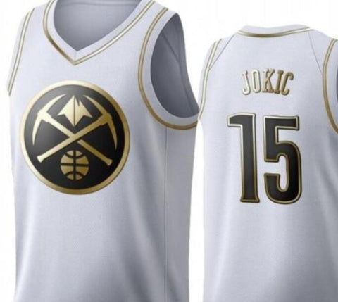 Denver Nuggets - Golden NBA Edition White Basketball Jersey - Nikola Jokic