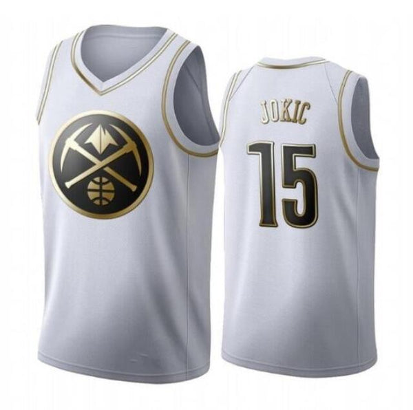 Denver Nuggets - Golden NBA Edition White Basketball Jersey - Nikola Jokic