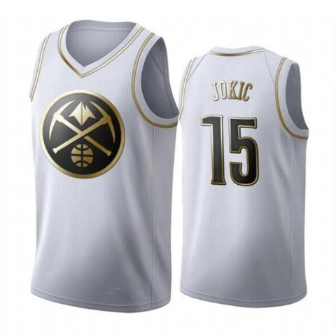 Denver Nuggets - Golden NBA Edition White Basketball Jersey - Nikola Jokic