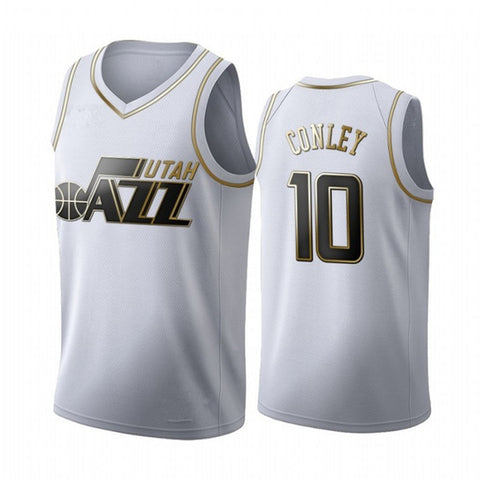 Utah Jazz - Golden NBA Edition White Jersey - Donovan Mitchell - Bojan Bogdanovic - Jarrell Brantley - Mike Conley - Rudy Gobert 