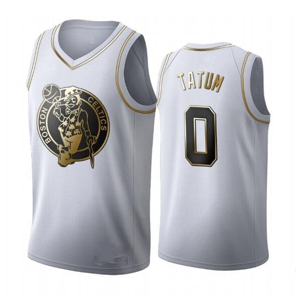 Boston Celtics  Golden NBA Edition White Basketball Jersey - Kemba Walker - Jayson Tatum