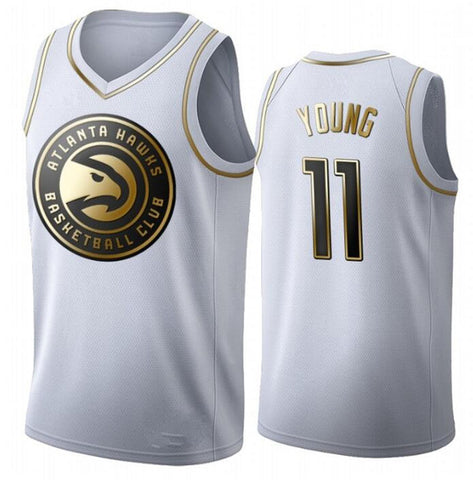 Atlanta Hawks  Golden NBA Edition White Basketball Jerseyv- Trae Young 