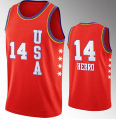 Men's USA Team Miami Heat Tyler Herro 2020 NBA Rising Star Red Jersey