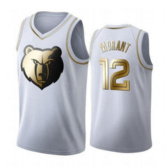 Memphis Grizzlies  Golden NBA Edition White Basketball Jersey -  Justise Winslow - Dillon Brooks - Ja Morant 