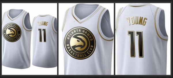 Atlanta Hawks  Golden NBA Edition White Basketball Jerseyv- Trae Young 